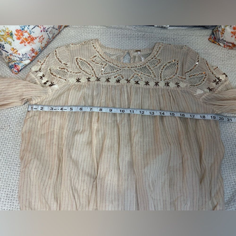 Free People sequin beaded embellished boho‎ top size S BIN I - Picture 11 of 12